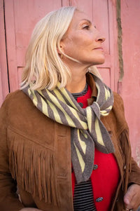 Jumper 1234 Kilda Lime Striped Cashmere Bandana