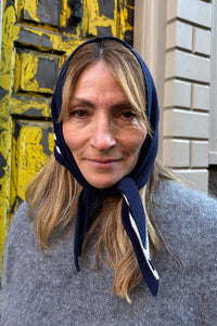 Somerville Navy Cashmere Neckerchief Scarf