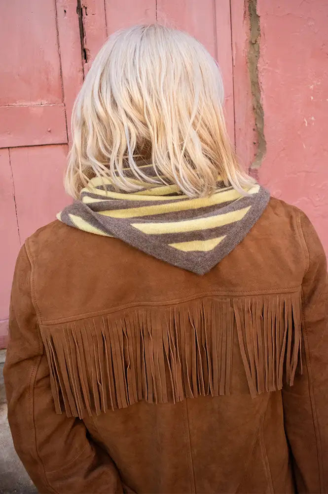 Jumper 1234 Kilda Lime Striped Cashmere Bandana