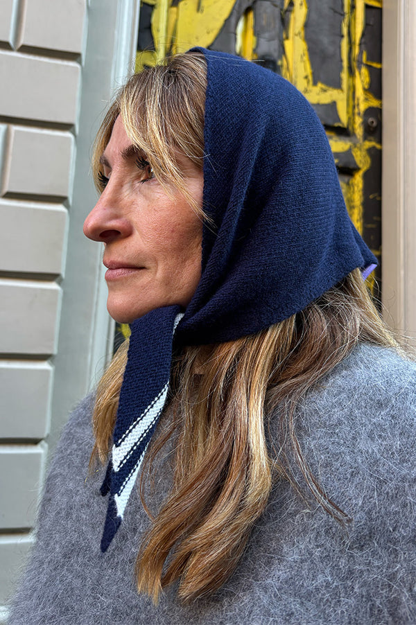 Somerville Navy Cashmere Neckerchief Scarf