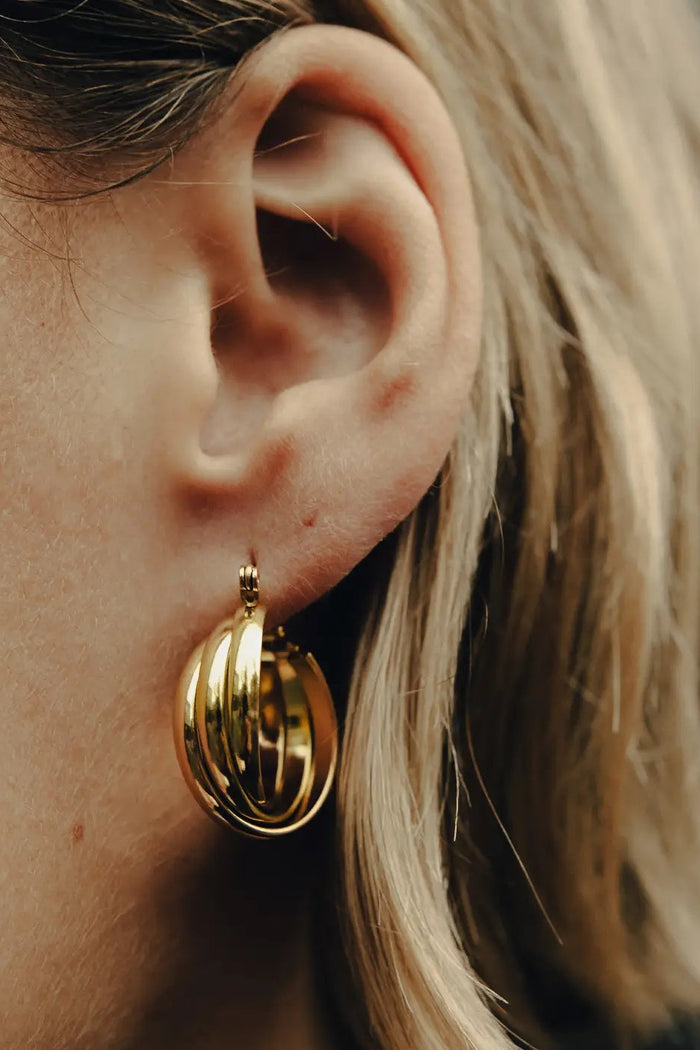 Nordic Muse Triple Entwine Hoop Earrings