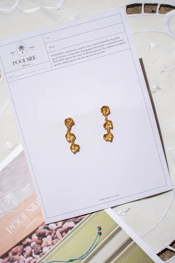 Anni Lu Triple Sun Gold Earrings - The Mercantile London