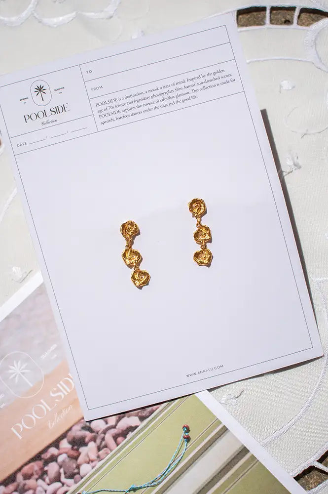 Anni Lu Triple Sun Gold Earrings - The Mercantile London
