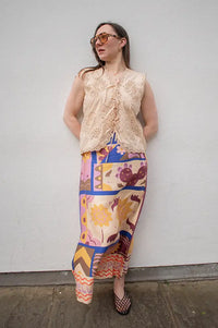 An'ge Rivila Patchwork Printed Midi Skirt - The Mercantile London