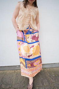 An'ge Rivila Patchwork Printed Midi Skirt - The Mercantile London