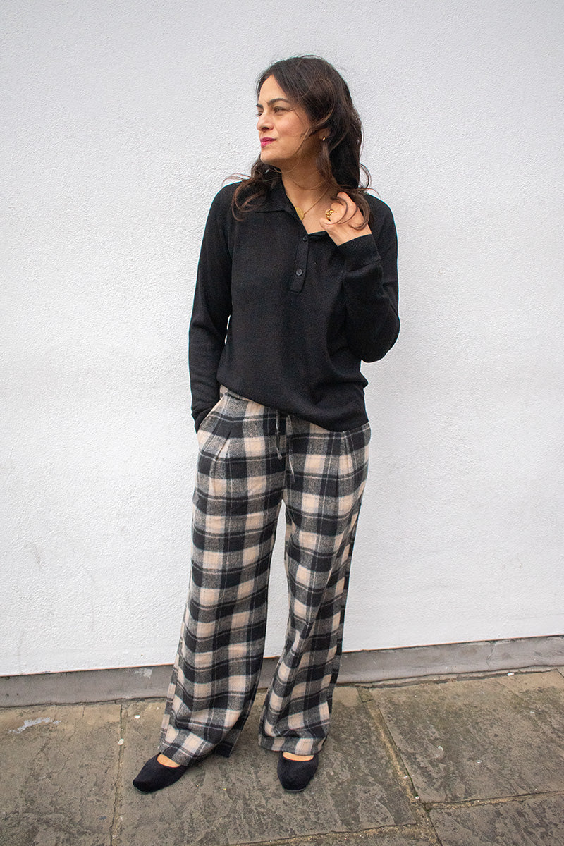 Compania Fantastica Black Check Trousers - The Mercantile London