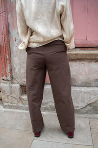 Object Nerola Seal Brown Pleated Trousers - The Mercantile London