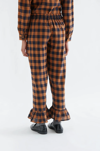 Compania Fantastica Brown And Navy Check Trousers