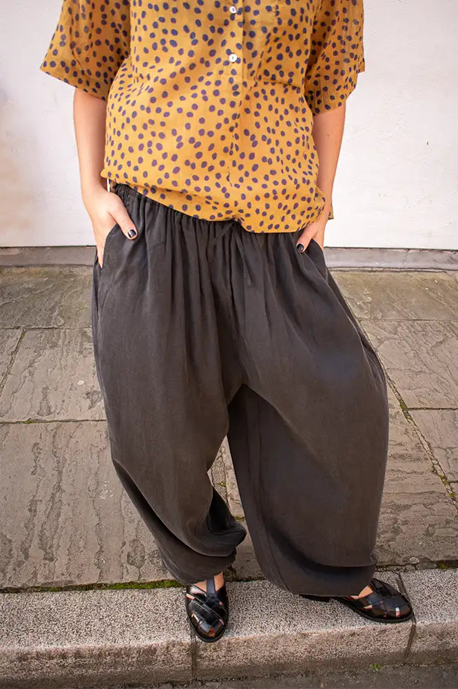Dawn X Dare Alaia Black Satin Trousers - The Mercantile London