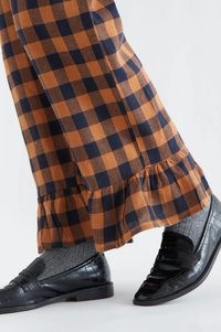Compania Fantastica Brown And Navy Check Trousers