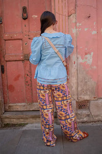 Stella Nova Coral Blue Scalloped Collar Blouse - The Mercantile London