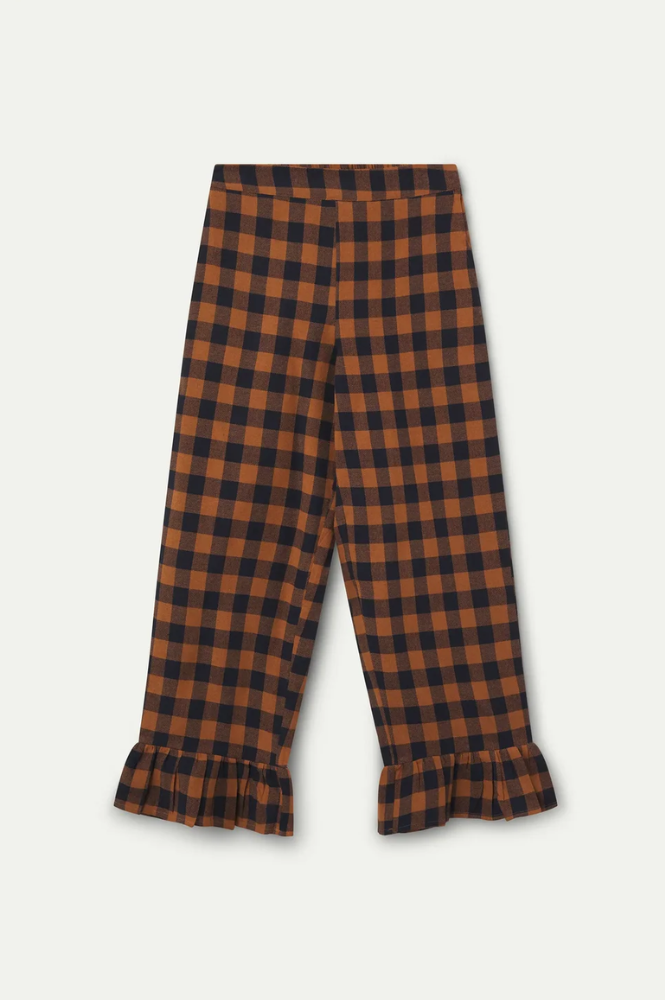 Compania Fantastica Brown And Navy Check Trousers