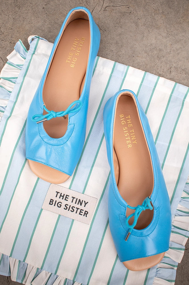 The Tiny Big Sister Blue Ballet Flats - The Mercantile London