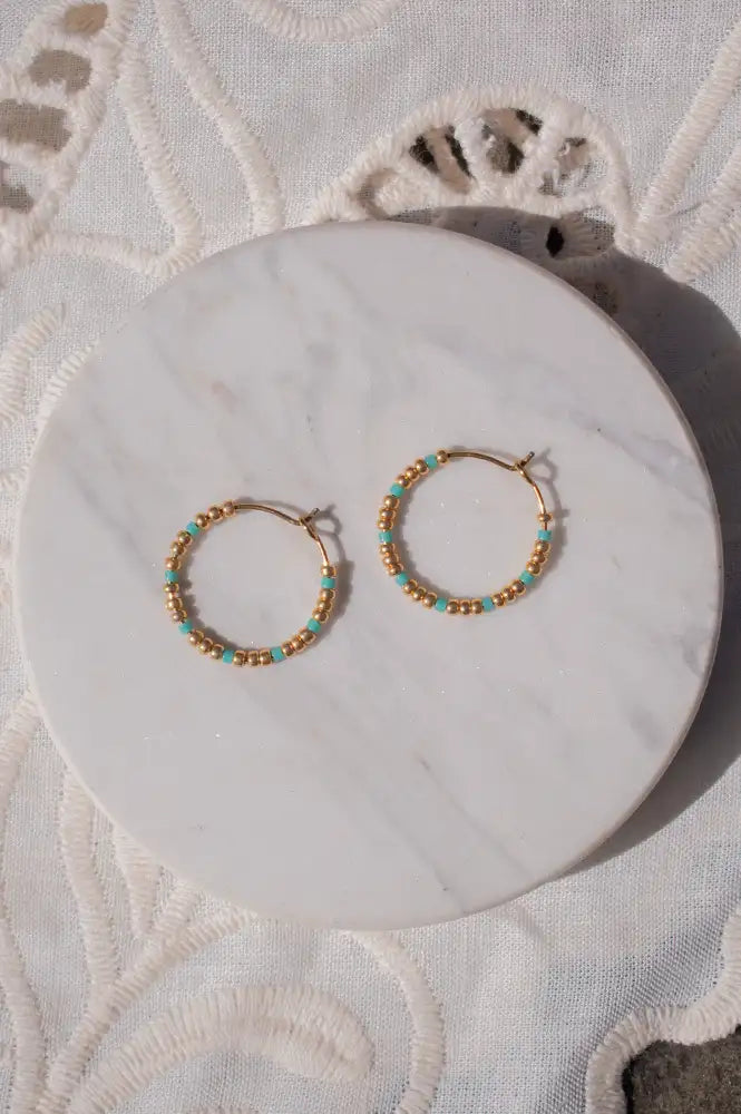 MAAS Turquoise Mini Hoops - The Mercantile London