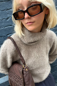 American Dreams Piro Light Taupe Rollneck Jumper - The Mercantile London
