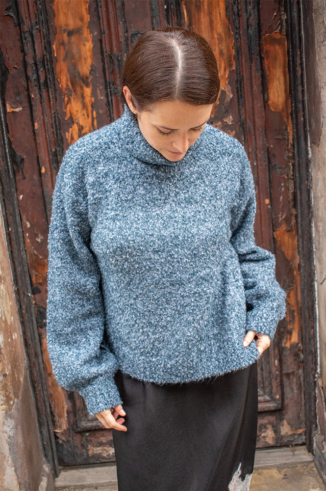 Object Kimia Legion Blue High Neck Jumper - The Mercantile London