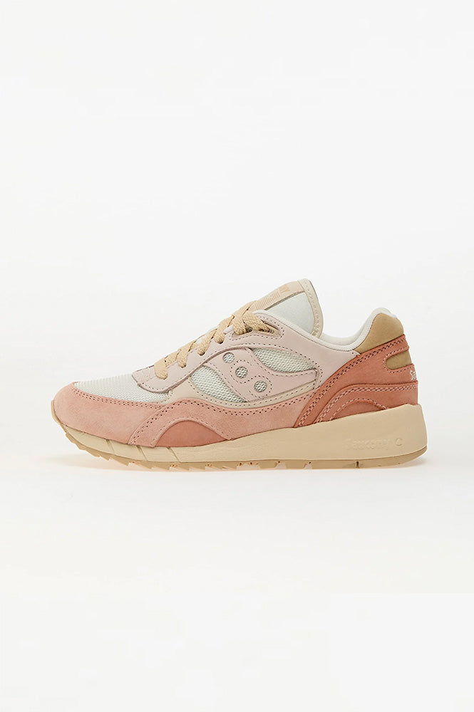 Saucony Shadow 6000 Off White/Peach Trainers - The Mercantile London