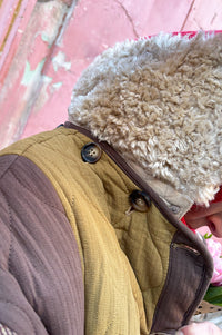 Amente Collared Patch Quilted Coat