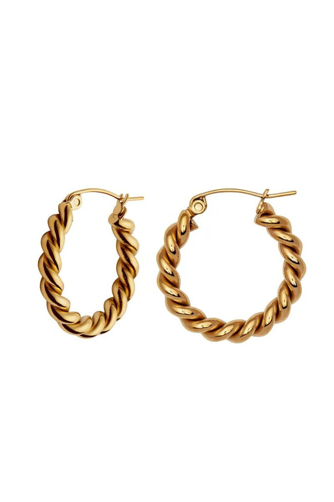Nordic Muse Twist Hoop Earrings - The Mercantile London