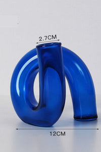 Ivore Blue Glass Twisted Candlestick Holder - The Mercantile London