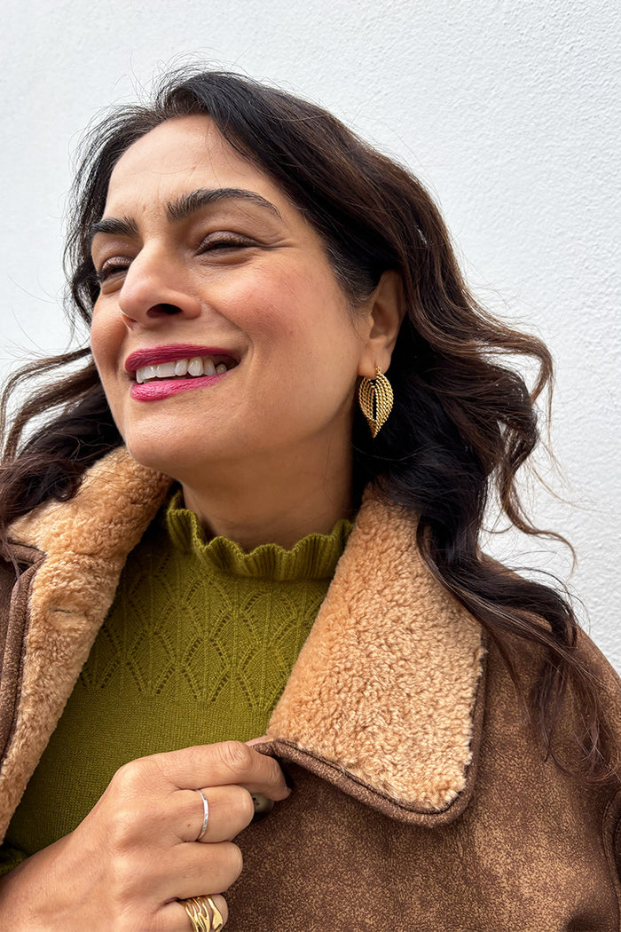 White Multi Gold Twisted Strand Hoop Earrings - The Mercantile London