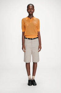 Grace & Mila Vathi Orange Knit Polo - The Mercantile London