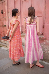 Tanavana Zuri Pink Hamptons Striped Dress - The Mercantile London