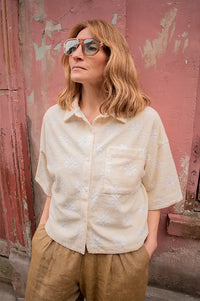 FRNCH Houlena Creme Floral Shirt - The Mercantile London