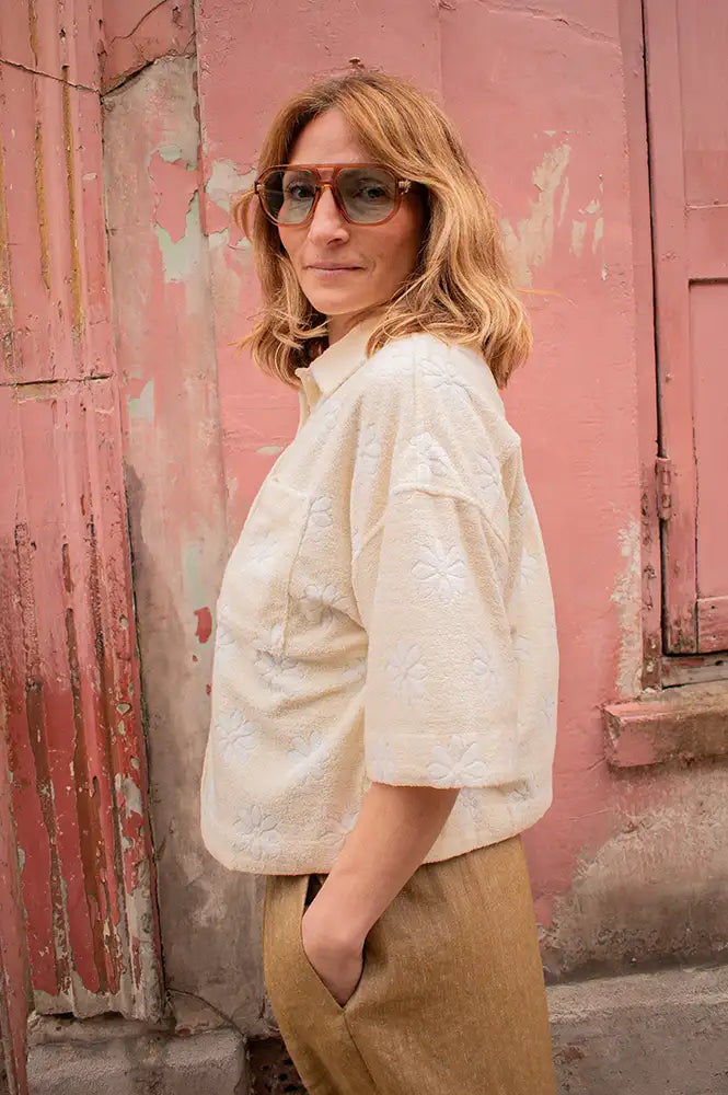 FRNCH Houlena Creme Floral Shirt - The Mercantile London