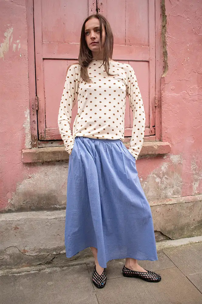 Marta Elissa Cream Polka Dot T-Shirt - The Mercantile London