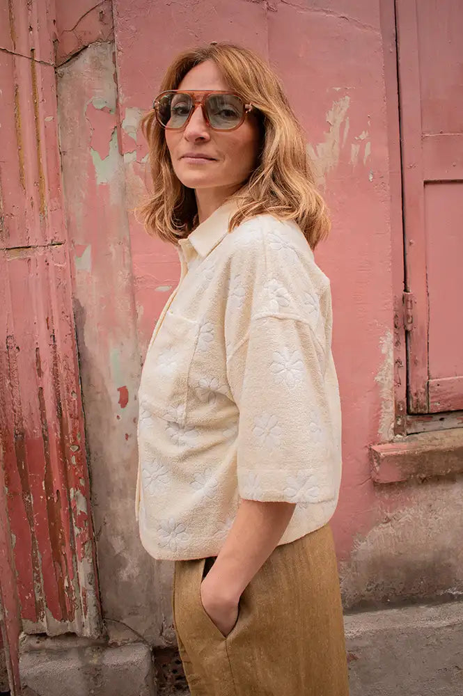 FRNCH Houlena Creme Floral Shirt - The Mercantile London