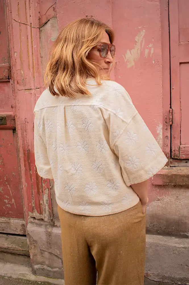 FRNCH Houlena Creme Floral Shirt - The Mercantile London