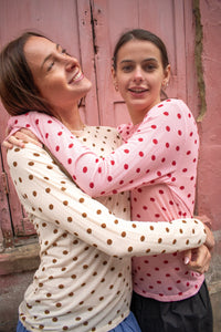 Marta Elissa Cream Polka Dot T-Shirt - The Mercantile London