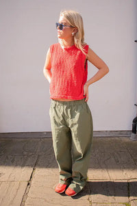 SibinLinnebjerg Esti Orange Red Knitted Vest - The Mercantile London