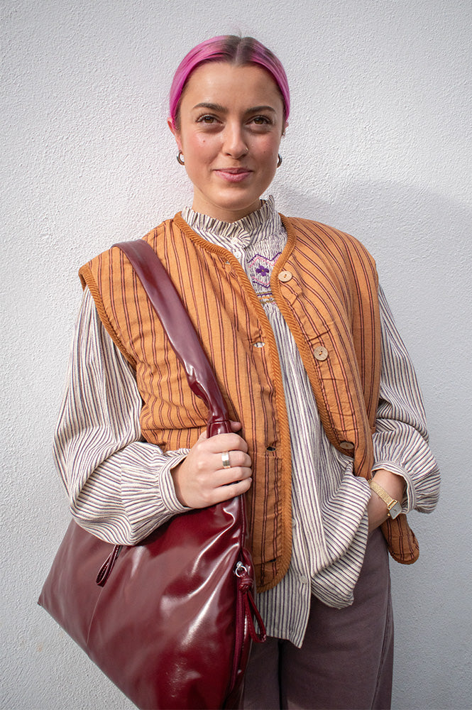 Charlie Joe Lovia Tobacco Sand Fur Vest - The Mercantile London