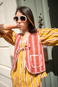 Projektityyny Cocoa Berry Pop Striped Waistcoat