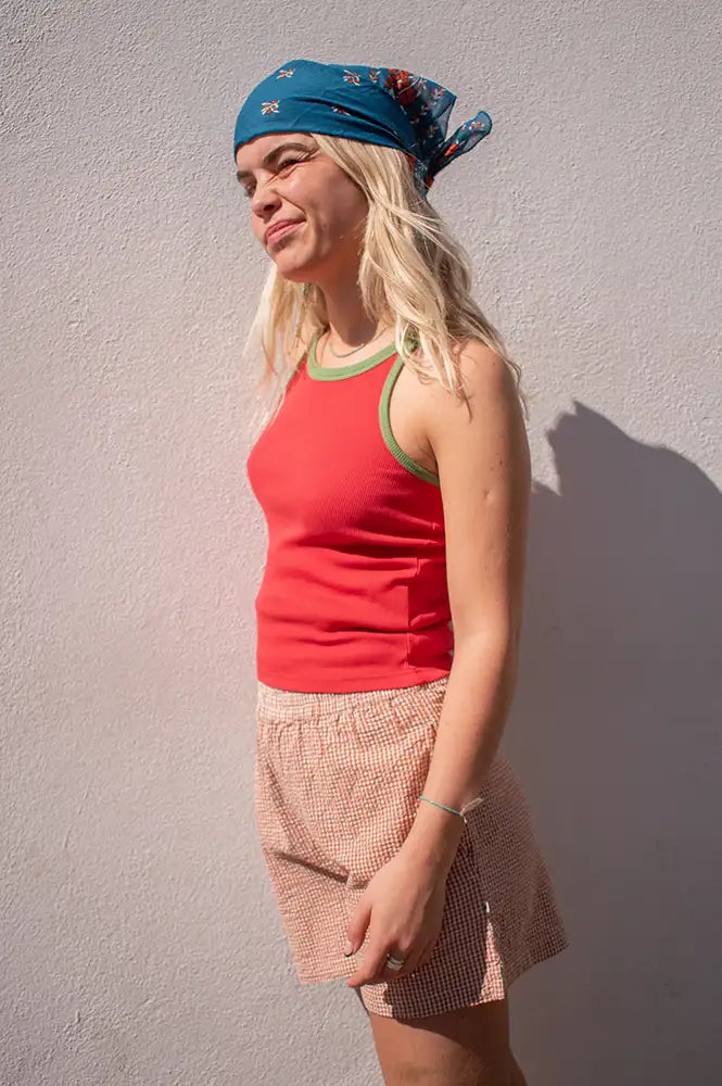 Thinking Mu Harriet Ivy Clavel Contrast Top - The Mercantile London