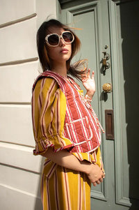 Projektityyny Cocoa Berry Pop Striped Waistcoat