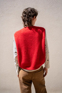 Des Petits Hauts Zlata Red Sleeveless Jacket