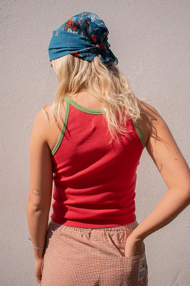 Thinking Mu Harriet Ivy Clavel Contrast Top - The Mercantile London