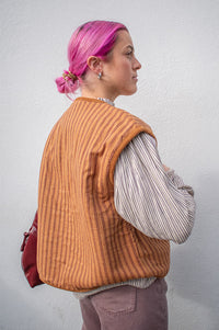 Charlie Joe Lovia Tobacco Sand Fur Vest - The Mercantile London