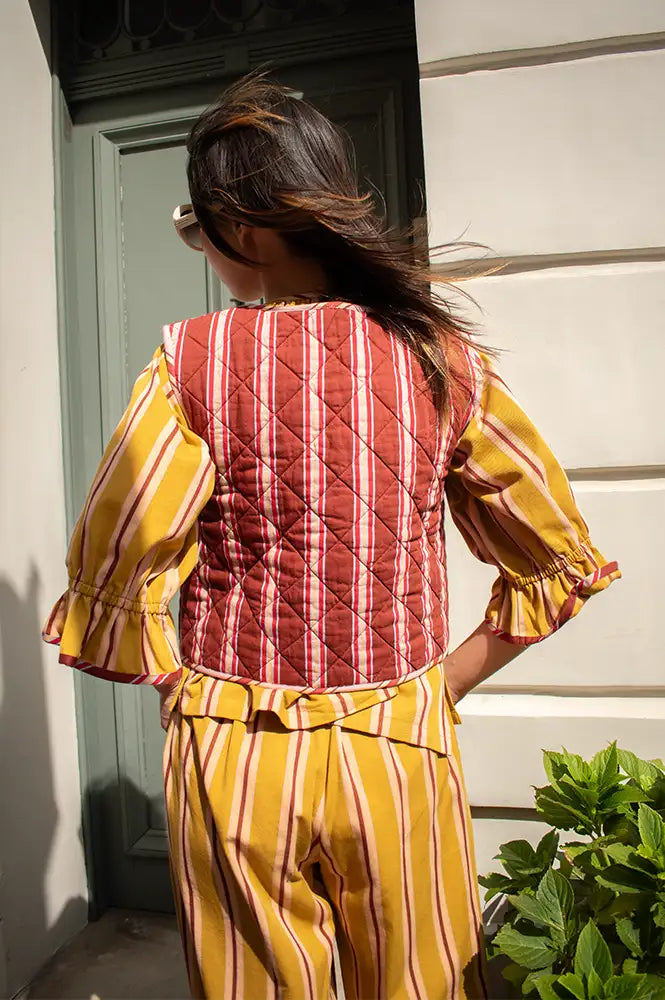 Projektityyny Cocoa Berry Pop Striped Waistcoat