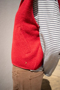 Des Petits Hauts Zlata Red Sleeveless Jacket