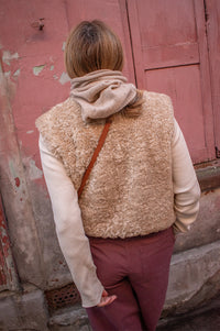 Amente Oatmeal Reversible Fur Vest