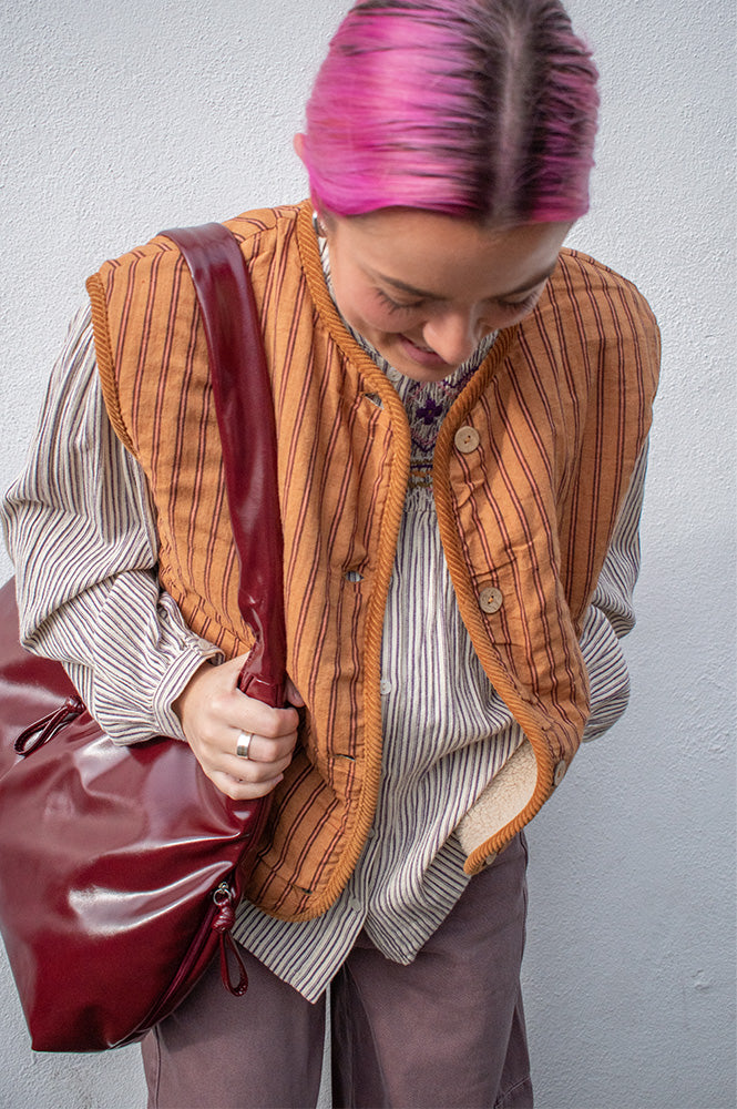 Charlie Joe Lovia Tobacco Sand Fur Vest - The Mercantile London