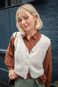 American Dreams Telma Beige Vest - The Mercantile London