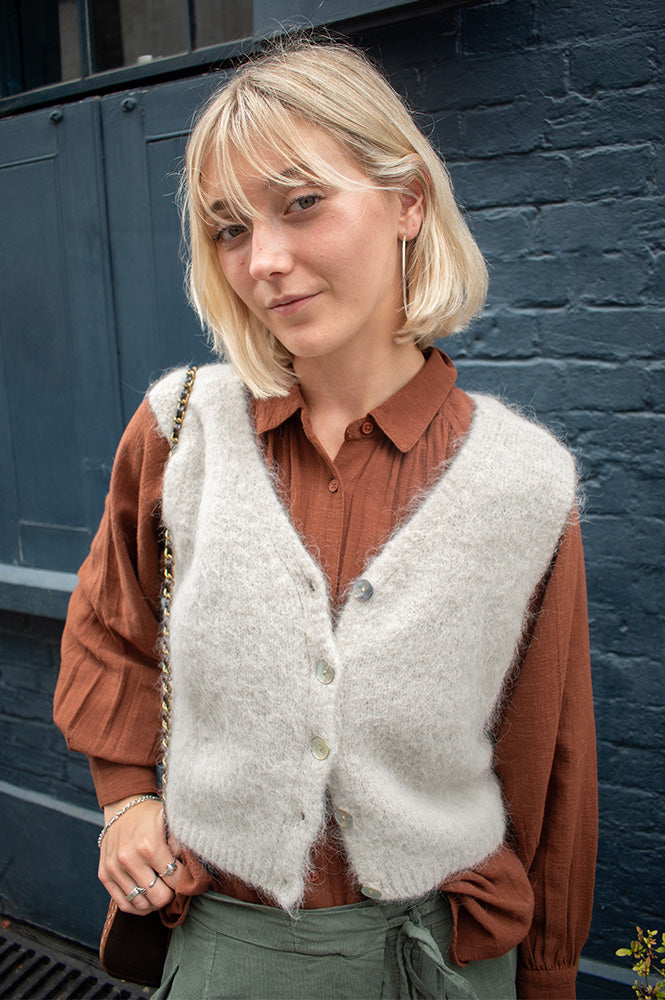 American Dreams Telma Beige Vest - The Mercantile London