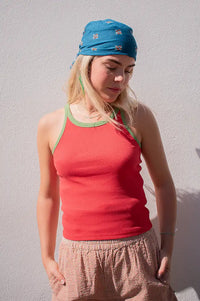 Thinking Mu Harriet Ivy Clavel Contrast Top - The Mercantile London