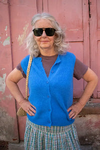 By-Bar Meya Spencer Electric Blue Knitted Vest