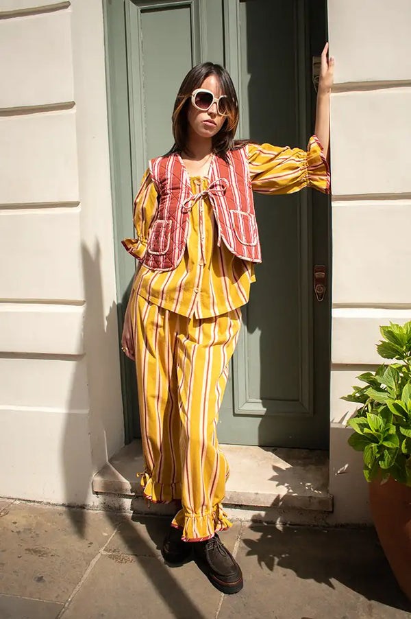 Projektityyny Cocoa Berry Pop Striped Waistcoat